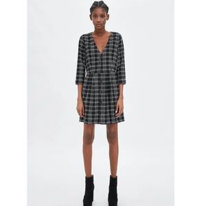 ZARA TRF Collection tweed button mini dress